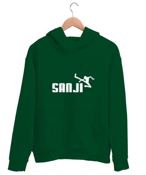 Tisho - Sanji One Piece Çimen Yeşili Unisex Kapşonlu Sweatshirt