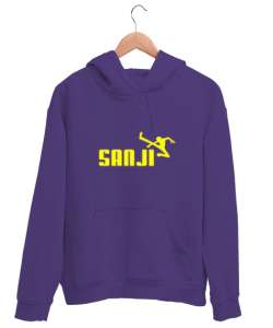 Sanji One Piece Mor Unisex Kapşonlu Sweatshirt