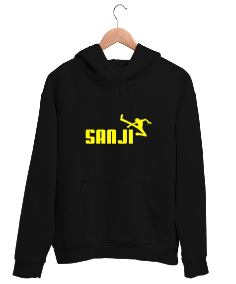 Tisho - Sanji One Piece Siyah Unisex Kapşonlu Sweatshirt