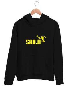 Sanji One Piece Siyah Unisex Kapşonlu Sweatshirt