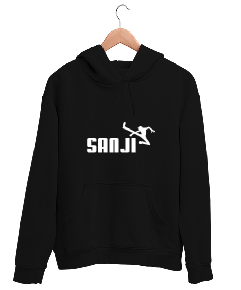 Tisho - Sanji One Piece Siyah Unisex Kapşonlu Sweatshirt