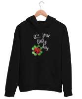 Şanslı Günün - Lucky Day - Yonca - Uğur Böceği Siyah Unisex Kapşonlu Sweatshirt - Thumbnail