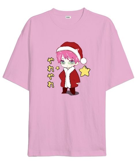 Santa Kusuo Saiki Kusuo Noel Baba Pembe Oversize Unisex Tişört