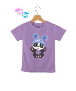 Şapkalı sevimli panda Lila Çocuk Unisex