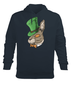 Şapkalı tavşan temalı Erkek Kapüşonlu Hoodie Sweatshirt