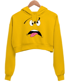 Şapşik Kadın Crop Hoodie Kapüşonlu Sweatshirt