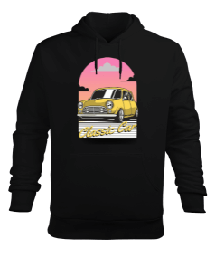 Sarı araba baskılı Erkek Kapüşonlu Hoodie Sweatshirt