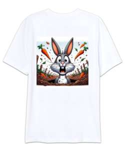 ŞAŞKIN BUNNY 2 Beyaz Oversize Unisex Tişört