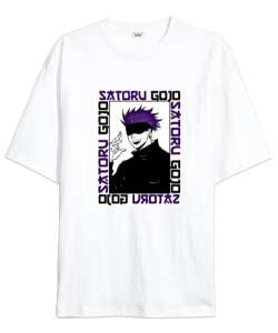 Satoru Gojo Jujutsu Kaisen Beyaz Oversize Unisex Tişört