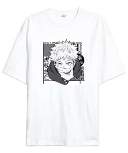  Satoru Gojo, Jujutsu Kaisen Beyaz Oversize Unisex Tişört