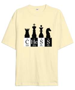 Satranç - Chess V2 Krem Oversize Unisex Tişört