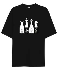 Satranç - Chess V3 Siyah Oversize Unisex Tişört