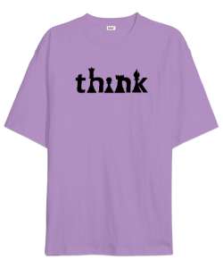 Satranç ve Düşünmek - Think Chess V2 Lila Oversize Unisex Tişört