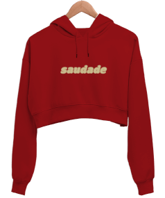 saudade Kadın Crop Hoodie Kapüşonlu Sweatshirt