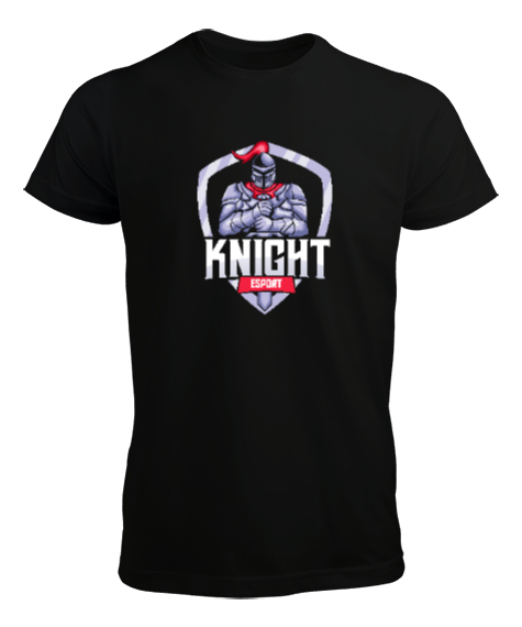 Tisho - Savaşçı - Şövalye - Knight Siyah Erkek Tişört