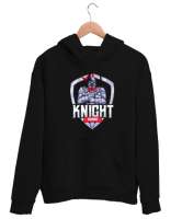 Savaşçı - Şövalye - Knight Siyah Unisex Kapşonlu Sweatshirt - Thumbnail