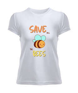 Save Bees V2 Beyaz Kadın Tişört