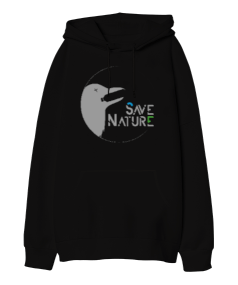 Save Nature Oversize Unisex Kapüşonlu Sweatshirt