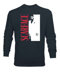 Scarface Blu V1 Füme Erkek Sweatshirt