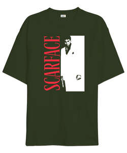 Scarface Blu V1 Haki Yeşili Oversize Unisex Tişört