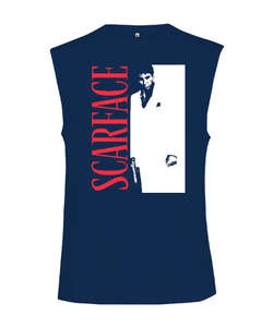 Scarface Blu V1 Lacivert Kesik Kol Unisex Tişört