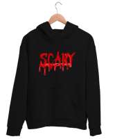 Scary - Ürkütücü Siyah Unisex Kapşonlu Sweatshirt - Thumbnail