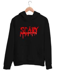 Scary - Ürkütücü Siyah Unisex Kapşonlu Sweatshirt