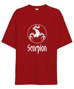 Scorpion - Akrep Kırmızı Oversize Unisex Tişört