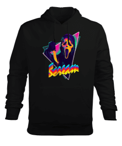 Scream Tasarım Baskılı Erkek Kapüşonlu Hoodie Sweatshirt