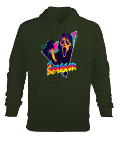 Scream Tasarım Baskılı Erkek Kapüşonlu Hoodie Sweatshirt