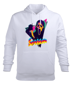 Scream Tasarım Baskılı Erkek Kapüşonlu Hoodie Sweatshirt