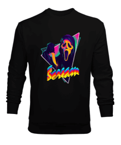 Scream Tasarım Baskılı Erkek Sweatshirt