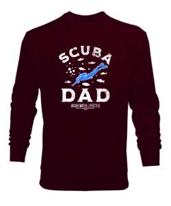 Scuba Dad - Dalış ve Baba Bordo Erkek Sweatshirt