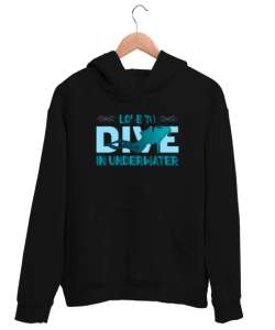 Scuba Diving - Dalış - Dalgıç Siyah Unisex Kapşonlu Sweatshirt