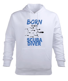 SD-29 Born To Be A Scuba Diver Erkek Kapüşonlu Hoodie Sweatshirt