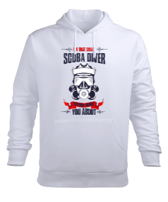 SD-37 SS Beyaz Erkek Kapüşonlu Hoodie Sweatshirt