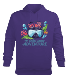 SD-55 Underwater Adventure - Mask Erkek Kapüşonlu Hoodie Sweatshirt