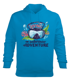 SD-55 Underwater Adventure - Mask Erkek Kapüşonlu Hoodie Sweatshirt