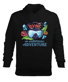 SD-55 Underwater Adventure - Mask Erkek Kapüşonlu Hoodie Sweatshirt