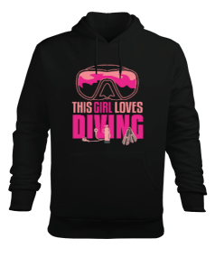 SD-57 This Girl Loves Diving Erkek Kapüşonlu Hoodie Sweatshirt