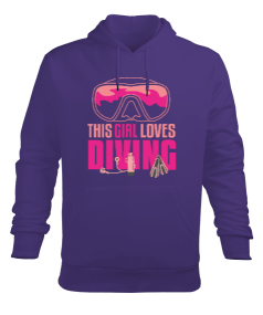 SD-57 This Girl Loves Diving Erkek Kapüşonlu Hoodie Sweatshirt