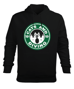 SD-61 Cats Diving Erkek Kapüşonlu Hoodie Sweatshirt