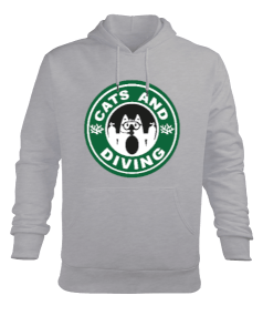 SD-61 Cats Diving Erkek Kapüşonlu Hoodie Sweatshirt