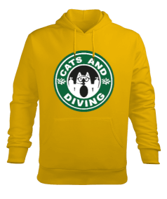 SD-61 Cats Diving Erkek Kapüşonlu Hoodie Sweatshirt