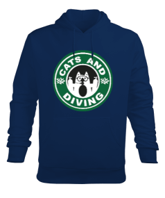 SD-61 Cats Diving Erkek Kapüşonlu Hoodie Sweatshirt