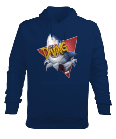 SD-89 Dalış- Büyük Beyaz Köpekbalığı Erkek Kapüşonlu Hoodie Sweatshirt