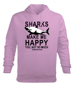 SD-90 Sharks Make Me Happy Erkek Kapüşonlu Hoodie Sweatshirt