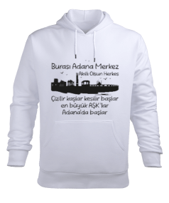 ŞEHİR Tasarım Erkek Kapüşonlu Hoodie Sweatshirt