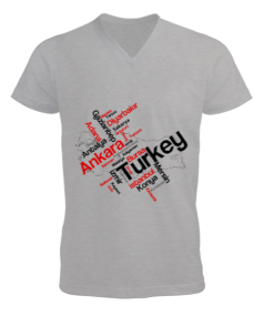 şehirler erkek kısa kol v yaka t-shirt Erkek Kısa Kol V Yaka Tişört