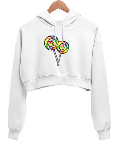 ŞEKER Kadın Crop Hoodie Kapüşonlu Sweatshirt